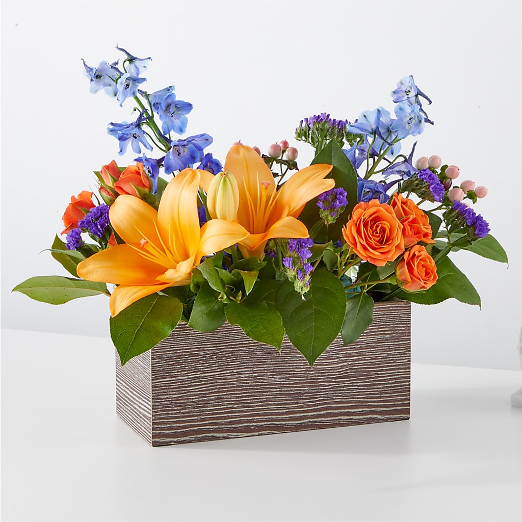 Radiant Citrus Box Bouquet – Salem Floral Llc, West Salem WI