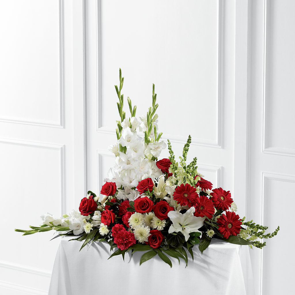 Crimson & White Arrangement – Salem Floral Llc, West Salem WI