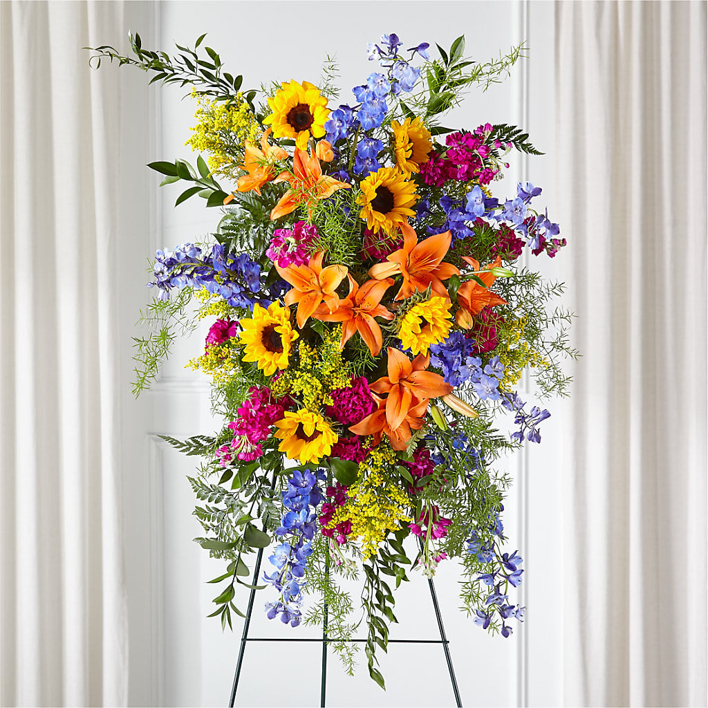 Sunlit Memories Standing Spray (Standard) – Salem Floral Llc, West Salem WI