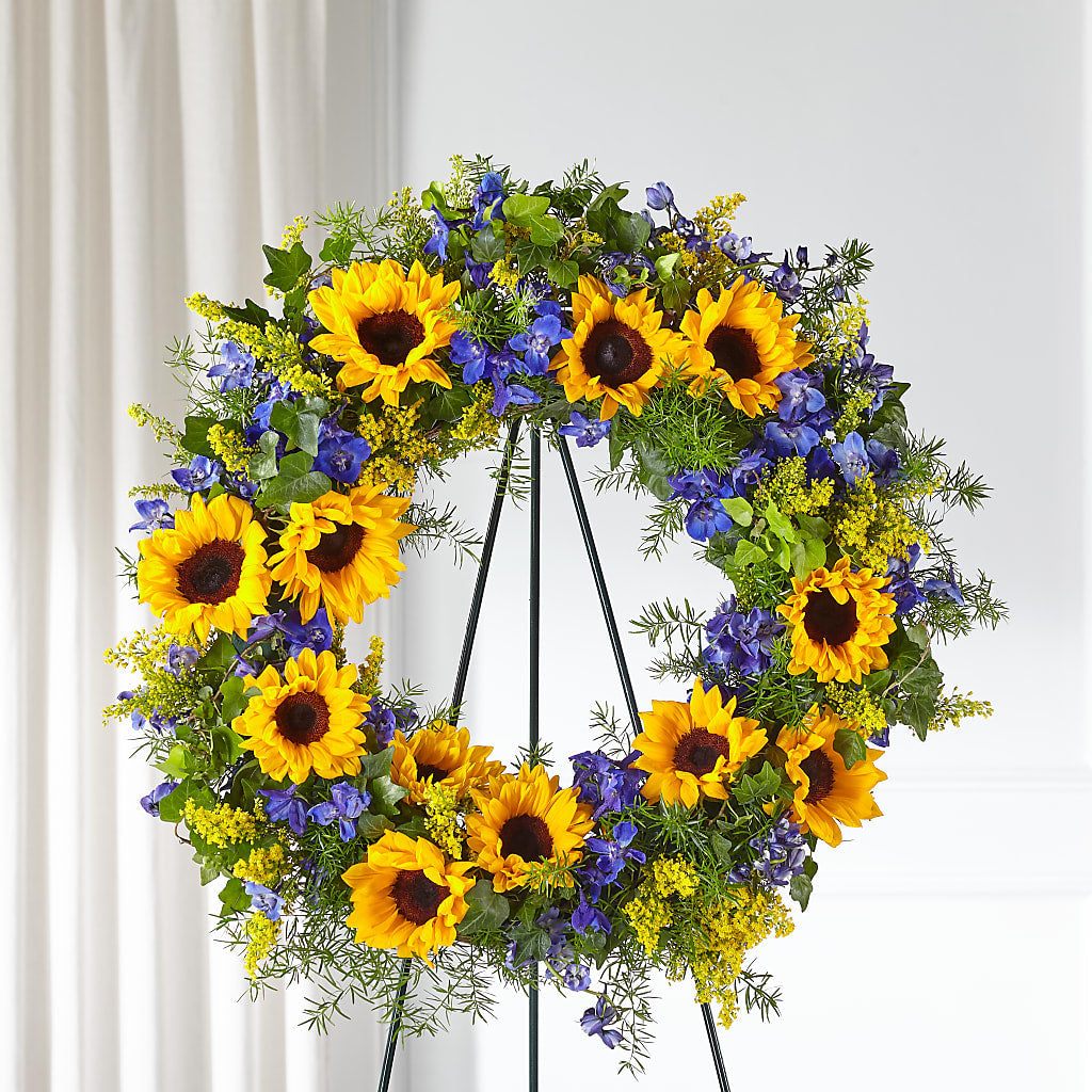 Bright Rays Wreath – Salem Floral Llc, West Salem WI