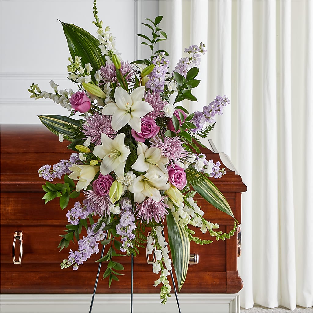 Grateful Hearts Standing Spray – Salem Floral Llc, West Salem WI
