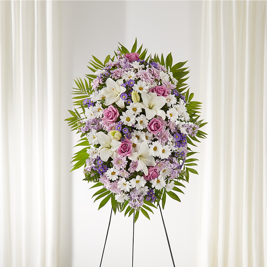 Surrounded by Love Standing Spray – Salem Floral Llc, West Salem WI