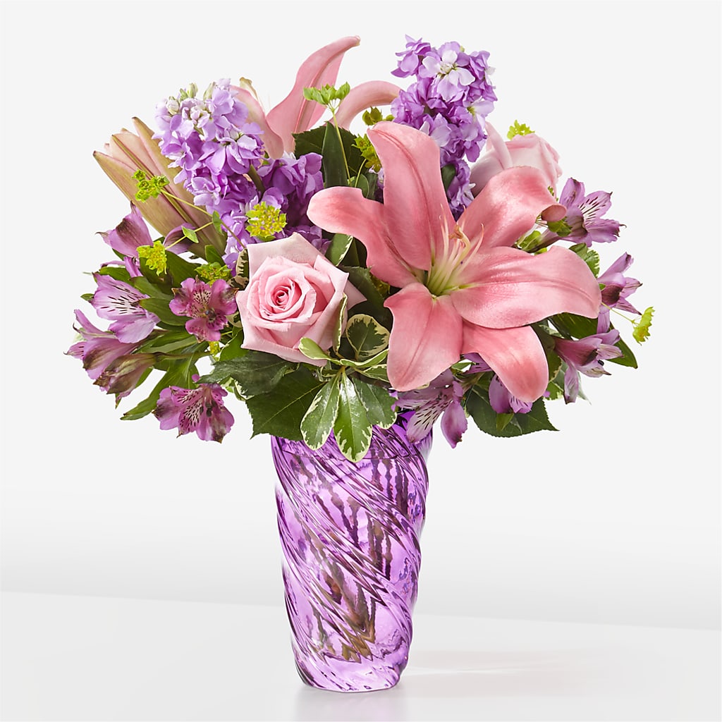 Precious Petals Bouquet with Luxe Swirl Vase – Salem Floral Llc, West Salem WI
