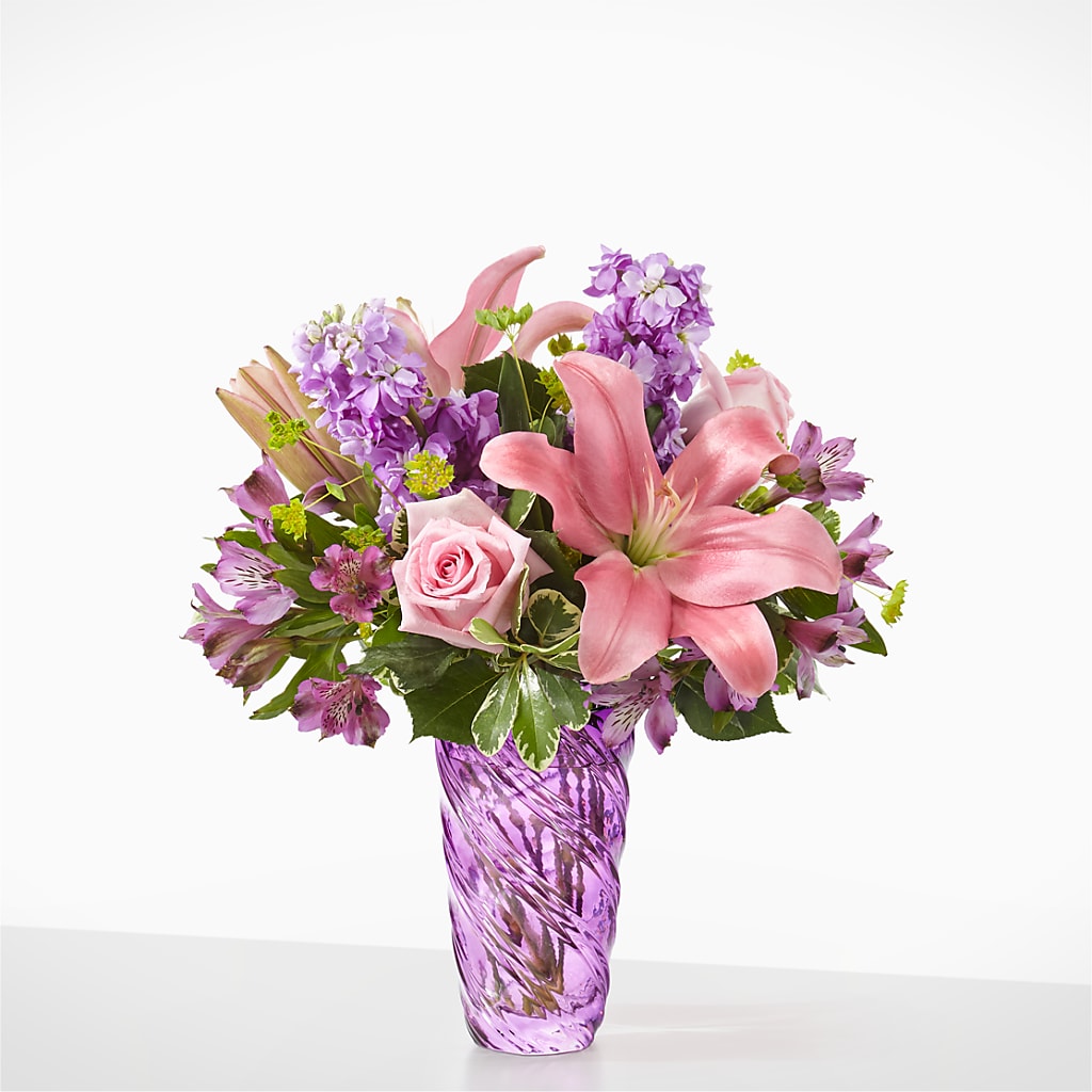 Precious Petals Bouquet with Luxe Swirl Vase – Salem Floral Llc, West Salem WI