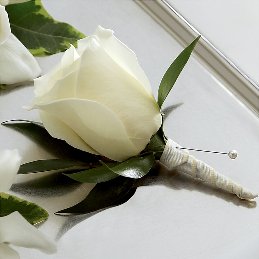 White Rose Boutonniere – Salem Floral Llc, West Salem WI