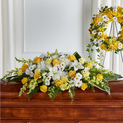 Golden Harmony Casket Spray –  Salem Floral Llc, West Salem WI
