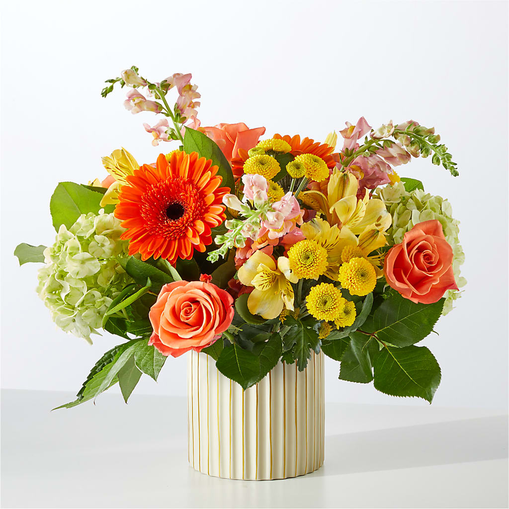 Autumn Sunshine Bouquet with Ivory Vase –  Salem Floral Llc, West Salem WI