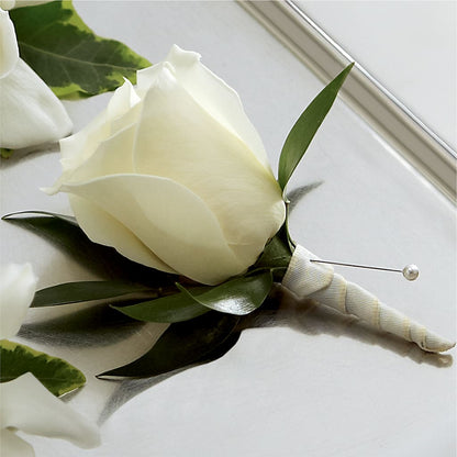 White Rose Boutonniere –  Salem Floral Llc, West Salem WI